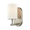 Wall Sconces * | Pemlico 1-Light Satin Nickel With White Glass Bath Light By Titan Lighting