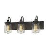 Vanity Lighting * | Hamel 3-Light Oil Rubbed Bronze With Clear Seedy Glass Bath Light By Titan Lighting