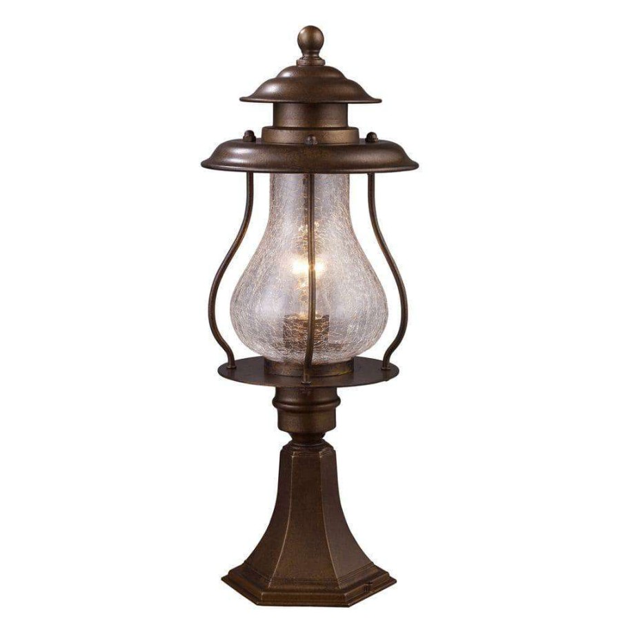 Outdoor Lighting * | Wikshire 1-Light Outdoor Coffee Bronze Pier Mount Light By Titan Lighting