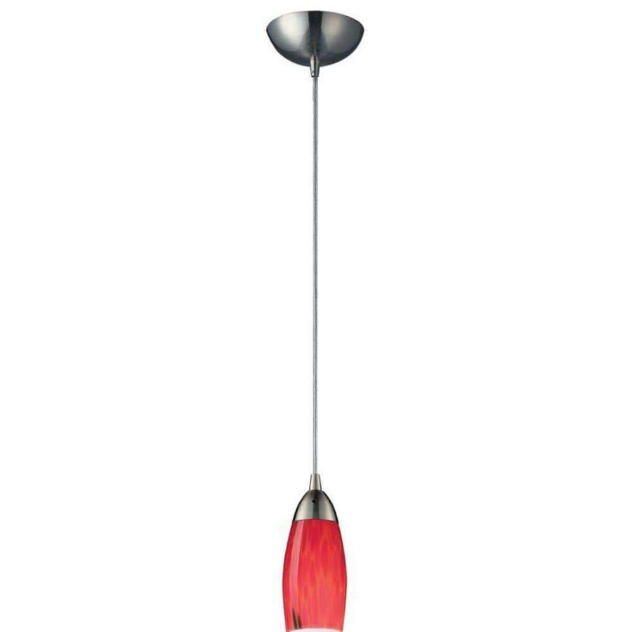 Pendant Lights * | Milan 1-Light Satin Nickel Ceiling Pendant By Titan Lighting