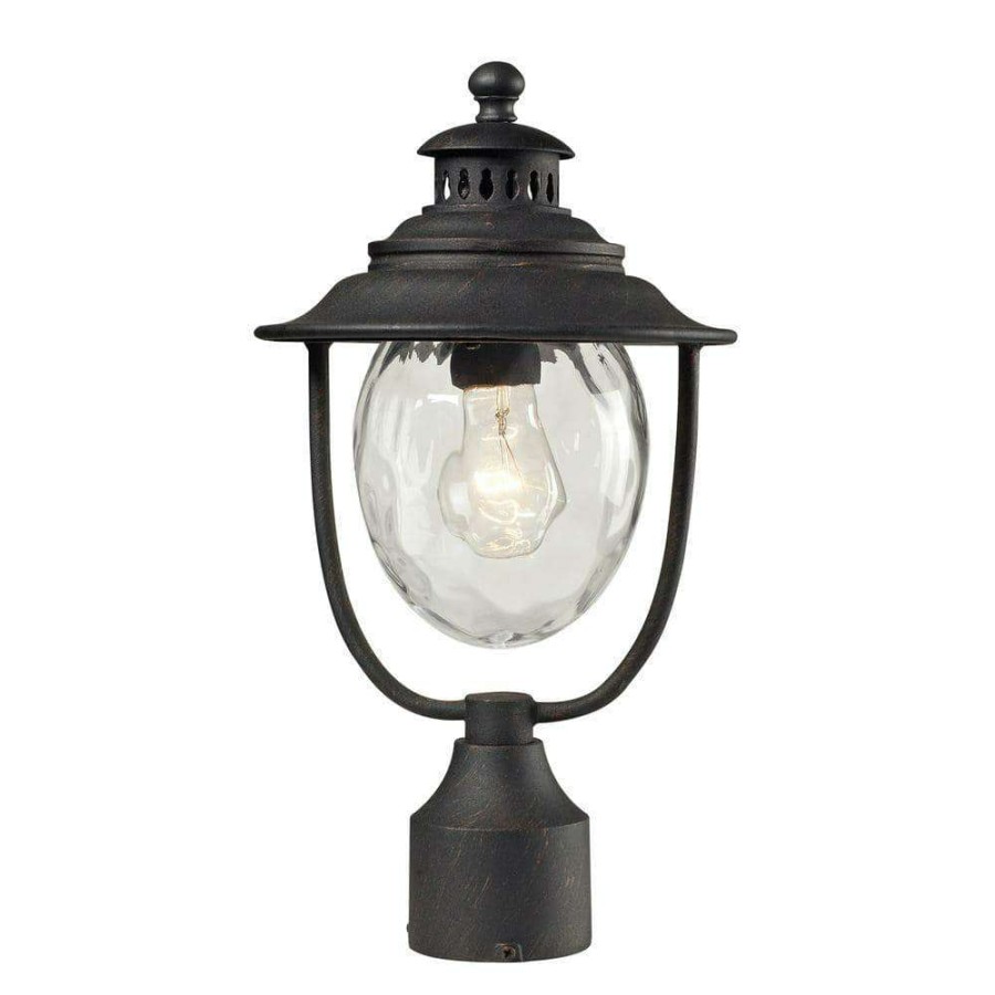 Outdoor Lighting * | Searsport 1-Light Outdoor Weathered Charcoal Post Light By Titan Lighting