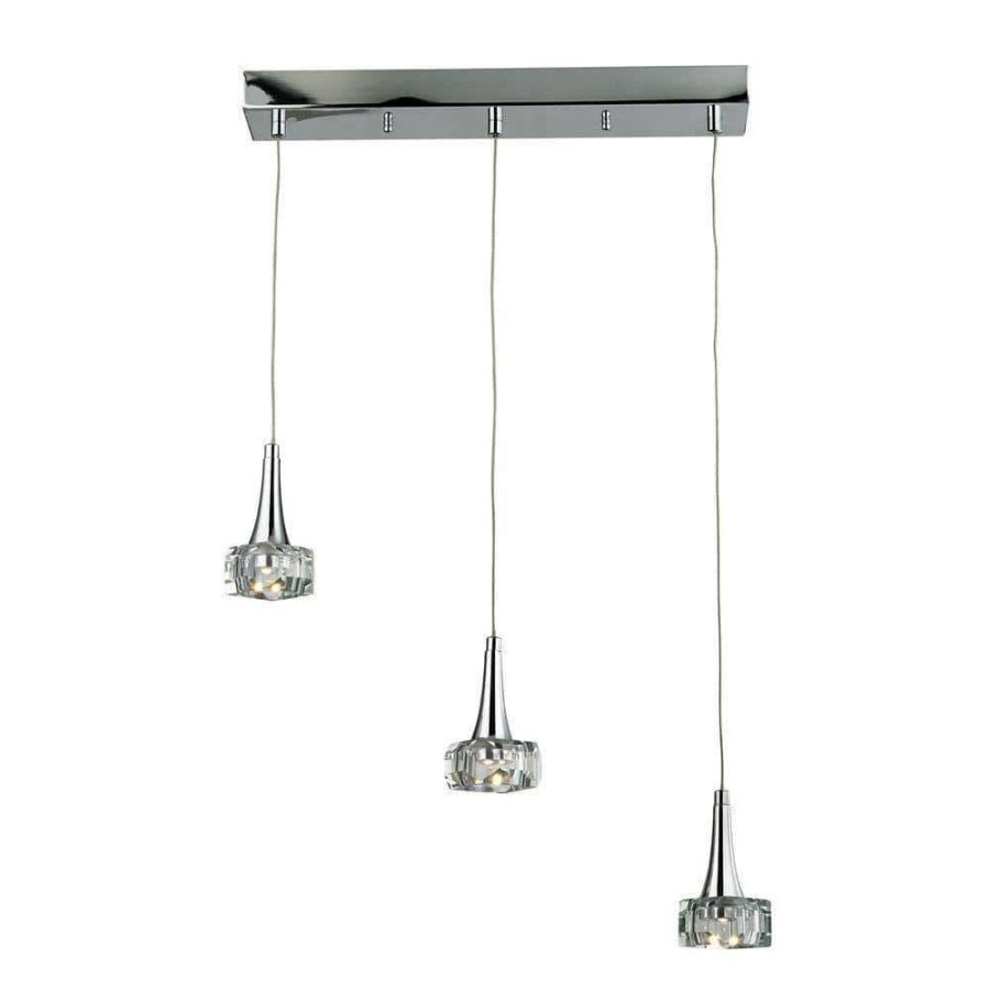 Pendant Lights * | Alea 3-Light Polished Chrome Pendant By Titan Lighting