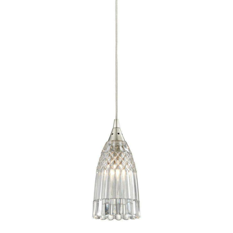 Pendant Lights * | Kersey 1-Light Satin Nickel Pendant By Titan Lighting