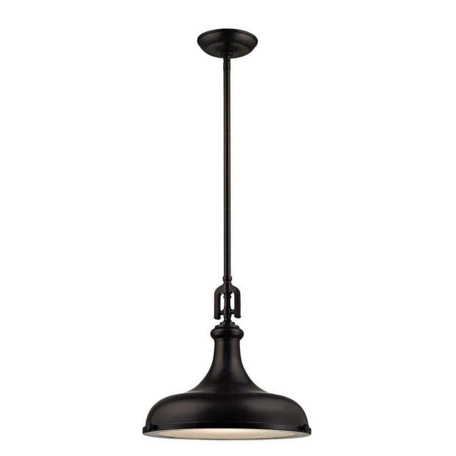 Chandeliers * | Rutherford 1-Light Oil-Rubbed Bronze Pendant By Titan Lighting