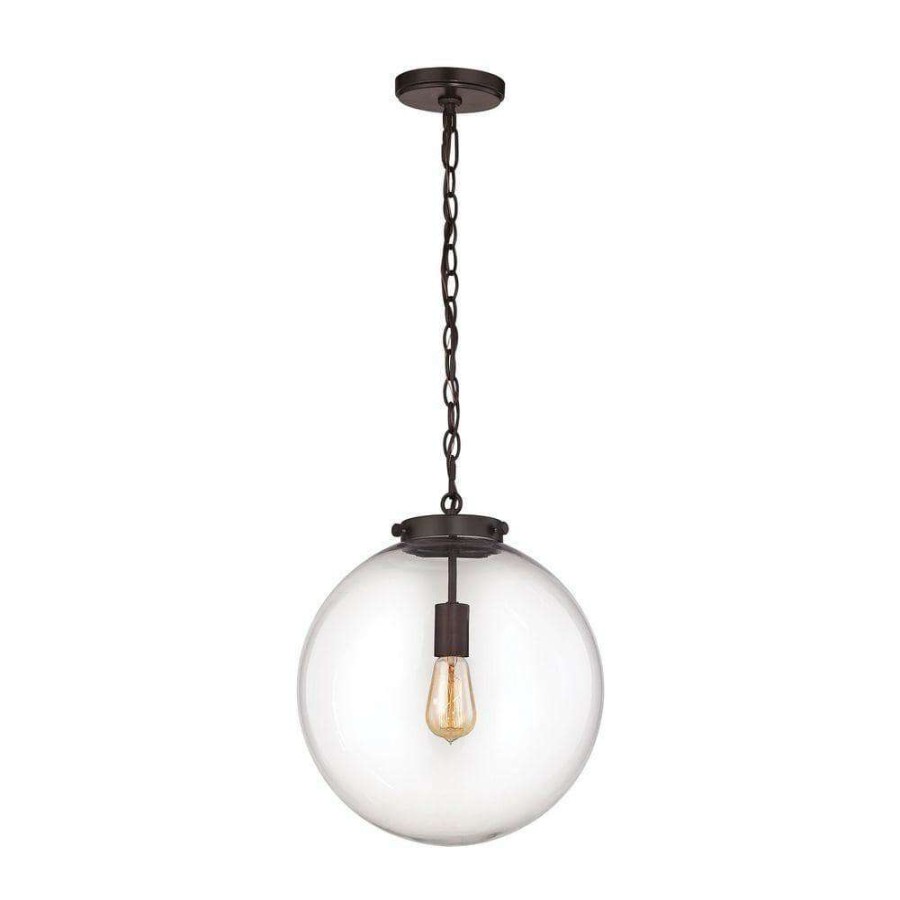 Pendant Lights * | Gramercy 1-Light Oil Rubbed Bronze Pendant By Titan Lighting