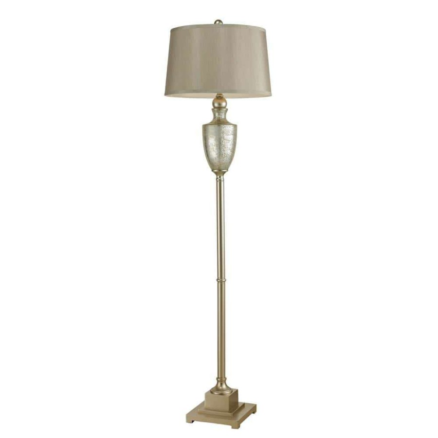 Lamps * | Elmira 63 In. Antique Mercury Glass With Silver Accents Floor Lamp By Titan Lighting